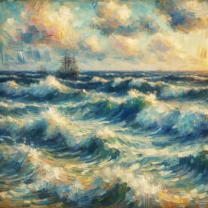 Impressionist Ocean Art | Vibrant Brushstrokes & Wave Motions