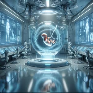 Advanced Science Fiction Embryo Creation in Futuristic Setting