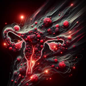 Endometriosis: Abstract Organic Shapes Representing Inflammation & Pain