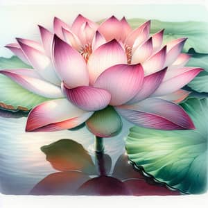 Exquisite Lotus Flower Watercolor Art