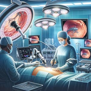 Modern Laparoscopy Procedure in High-Tech Medical Setting