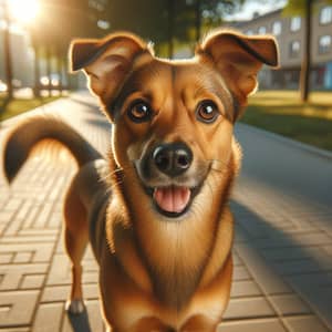 Medium-Sized Dog Enjoying Sunny Park | Healthy and Well-Groomed Coat