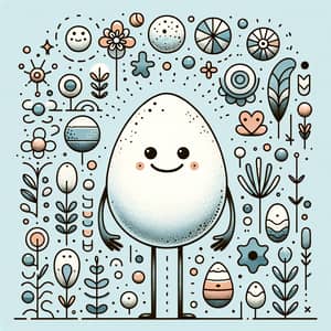 Whimsical Egg-shaped Humanoid Artwork