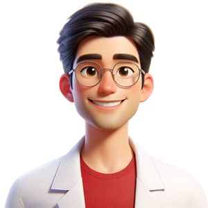 Professional 3D Animated Pixar-Style Man with Glasses