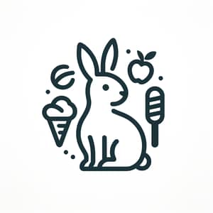 Minimalist Rabbit Pastry Icon Design