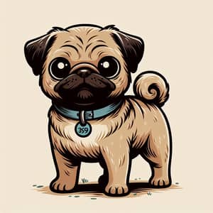 Cute Pug Dog with Curious Look | Animated Canine Resemblance