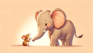Wholesome Elephant and Mouse Playful Scene | Heartwarming Image