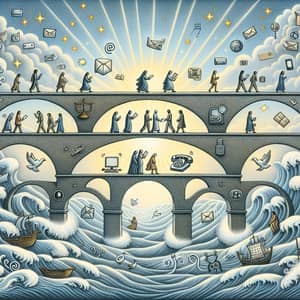 The Bridges of Communication: Symbolic Illustration Inspired by Gabriel Cruz Poem