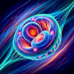 Vibrant Microscopic View of Prophase Cell Division