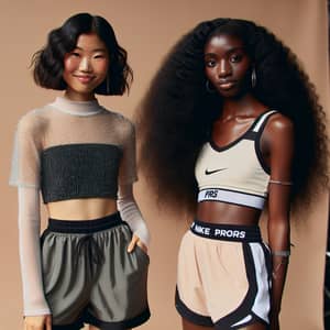 Stylish Asian and Black Girls in Trendy Outfits | Fashion Photo