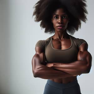 Empowering Black Woman: Confident and Strong Standing Silhouette
