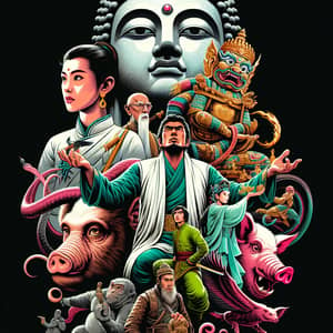 Journey to the West Movie Poster: Action-Packed Fantasy Narrative