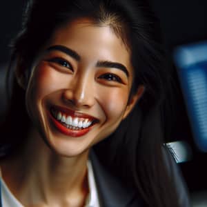 Joyful Asian Female Marketing Manager | Office Portrait