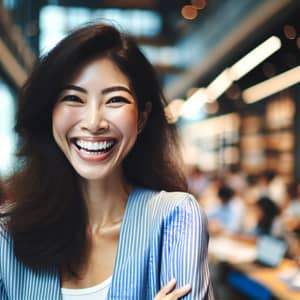 Joyous Asian Woman Marketing Manager Portrait