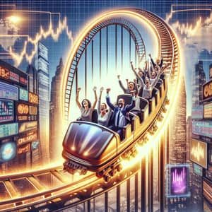Thrilling Momentum in Investing - Captivating Roller Coaster Scene
