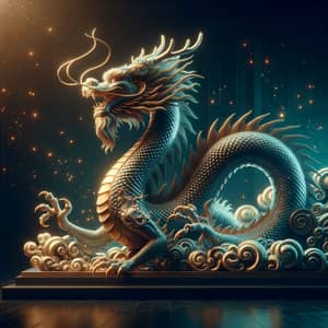 Elegant Chinese Dragon on Dark Background