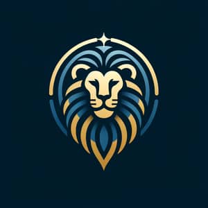 Regal Lion Church Logo Design in Blue & Gold