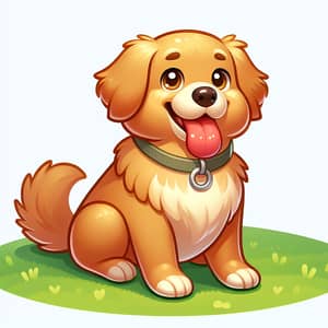Cute Medium-Sized Dog on Green Grass Field
