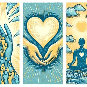 Self-Compassion Graphics for Healing: Kindness, Unity, Mindfulness