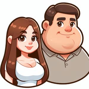 Charming Cartoon Couple - Disney Pixar Style