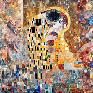 Vibrant Mosaic Artwork Inspired by Gustav Klimt - Contemporary Masterpiece