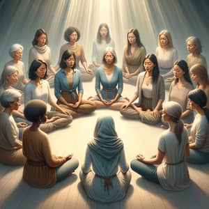 Diverse Women Practicing Ho'oponopono Prayer for Healing