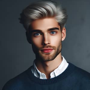 Young Caucasian Man with Platinum Hair | Portrait Photography