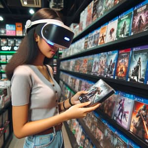 South Asian Girl Shopping for Virtual Reality Games