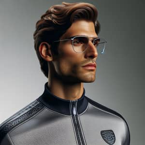 Brown Skin Man in Silver Glasses | Sportwear Suit Style