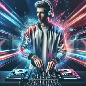 Modern Techo DJ in High Energy Club Environment