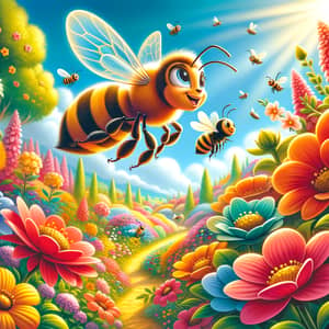 Colorful Children's Book with Energetic Female Bee Protagonist