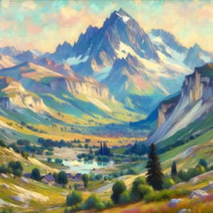 Impressionist Mountain Landscape Art