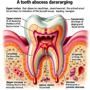 Tooth Abscess Drainage: Educational Illustration
