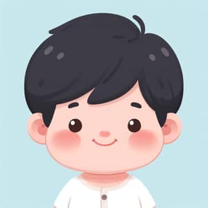 Adorable Asian Boy with Round Face and Chubby Cheeks