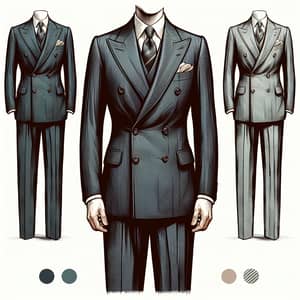 1930s Style Gentleman's Suit Illustration - Elegance Captured