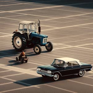 Tractor Driver on Red Square, Tractor and VAZ 2107