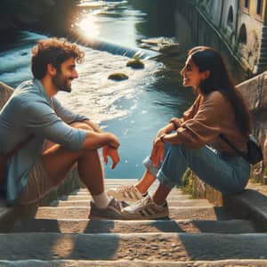 Friendly Conversation by River | Casual Diversity Scene