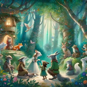 Magical Forest Children's Book Cover Illustration