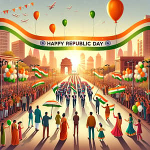 Republic Day Parade Celebration | Festive Patriotic Scene