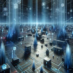 Futuristic Digital Connections: Intricate Cyberspace Landscape