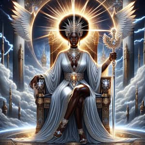 Majestic Black Woman on Throne in New Jerusalem | Divine Authority