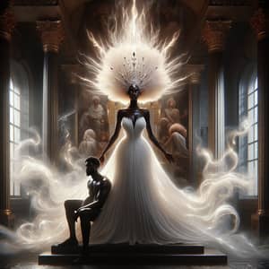 Glowing Black Woman in Elie Saab Gown | Throne Room Fantasy