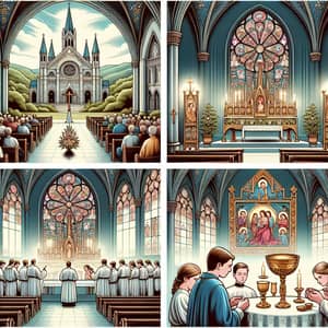 Detailed Illustrations of Christian Traditions | Spiritual Scenes