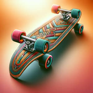 Detailed Multicolored Skateboard with Stylish Design