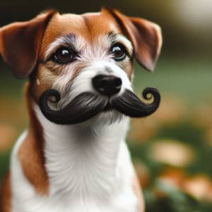 Sophisticated Dog with Whimsical Mustache | Playful Charisma