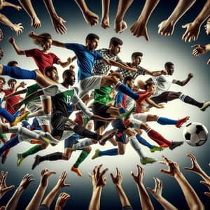 Intense Soccer Tournament with Global Players - 3:4 Ratio