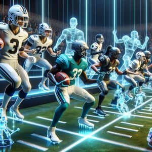 Futuristic Virtual Reality Football Match in Diverse Metaverse