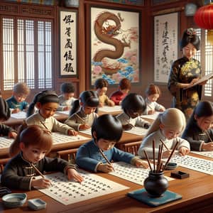 Diverse Traditional Chinese Classroom Scene
