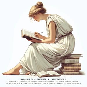 Hypatia of Alexandria: Ancient Philosopher Studying in Mediterranean Attire