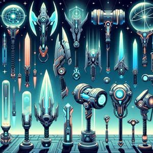 Futuristic Melee Weapons for 2D Animation Environment